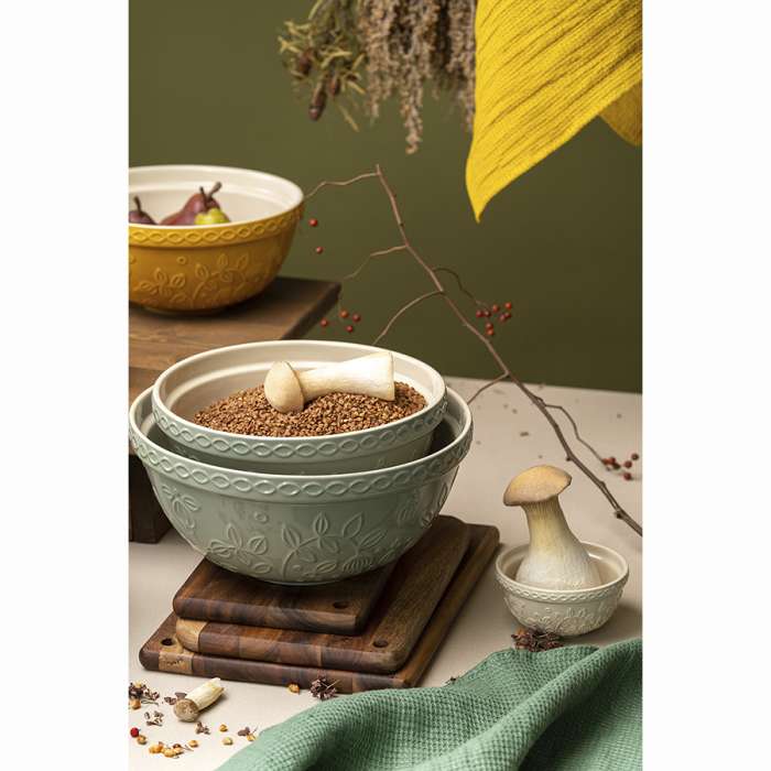 Миска серо-мятного цвета с рельефным узором Ягоды Тайги из коллекции Russian North, 1,5л TKANO TK23-TW_BW0002