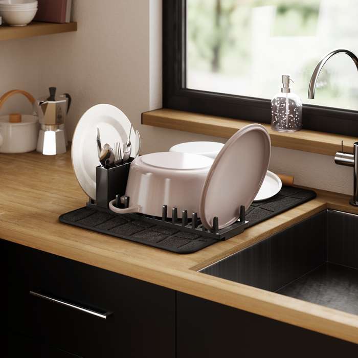Коврик для сушки посуды udry, 43х61 см, черный UMBRA 1023668-040