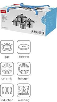 Набор посуды со стеклянными крышками, 8 пр, NADOBA OLINA 726419