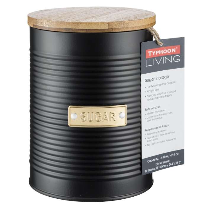 Емкость для хранения сахара Otto черная 1,4л TYPHOON 1401.150V