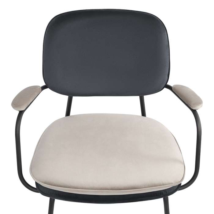 Стул с подлокотниками pea, велюр, темно-серый/бежевый Bergenson Bjorn BB0000620