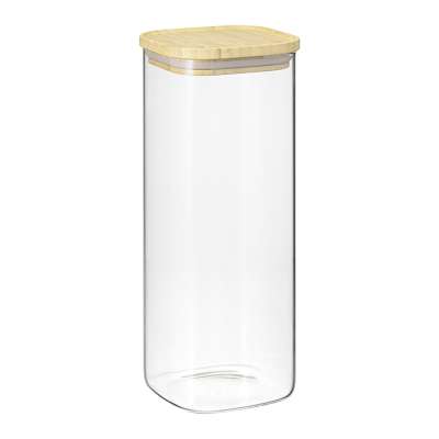 Банка для хранения квадратная glass bamboo, 1,9 л Smart Solutions SS0000162