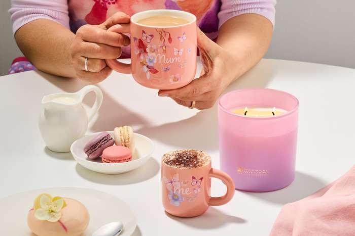 Кружка, 2 шт, 380 мл/120 мл, фарфор P, светло-оранжевая, Цветы, Camilla, Maxwell & Williams, MW475-DI0526