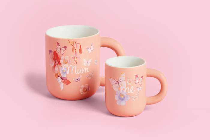 Кружка, 2 шт, 380 мл/120 мл, фарфор P, светло-оранжевая, Цветы, Camilla, Maxwell & Williams, MW475-DI0526