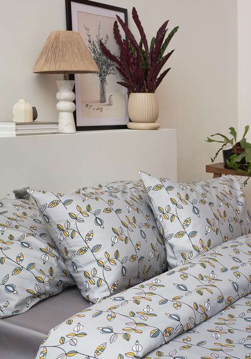 Комплект постельного белья "Ягоды тайги" из премиального сатина из коллекции russian north, 200х220 см Tkano TK24-DC0038