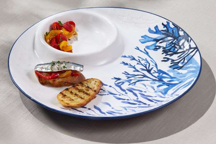 Блюдо, 32 см, керамика К, белое, круглое, Синие кораллы, Blue Coral, Maxwell & Williams, MW696-DR0582