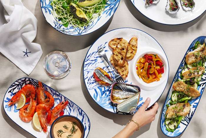 Блюдо, 32 см, керамика К, белое, круглое, Синие кораллы, Blue Coral, Maxwell & Williams, MW696-DR0582