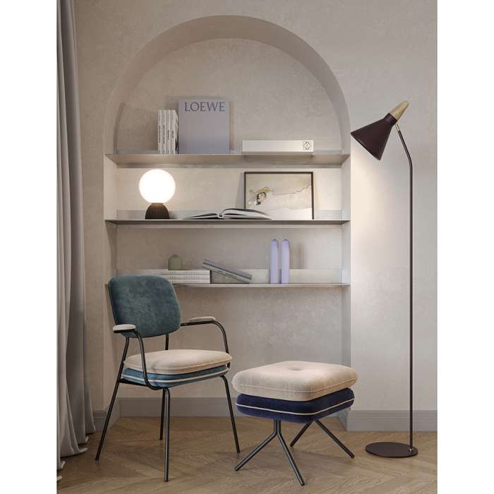 Пуф pea, велюр, бежевый/темно-синий Bergenson Bjorn BB0000153