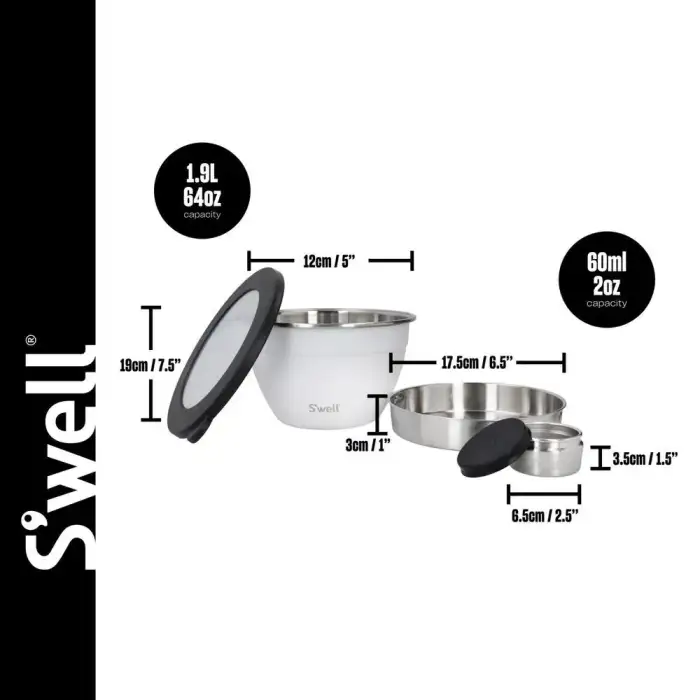 Набор для салата AZURITE (салатница1,9 л, контейнер для приправ 60 мл, съемный поддон) Kitchen Craft SWBOWL64AZUREU