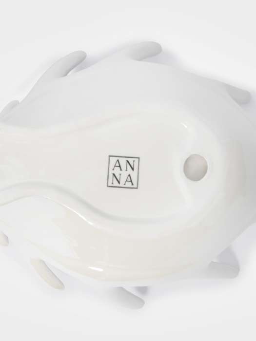 Блюдо декоративное, 26х16х10 см, керамика, белое, перламутр, Олень, Maral grey ANNA LAFARG ANLAF-FDWS-220125