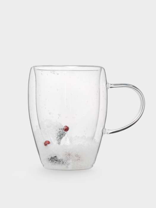 Кружка, 350 мл, 2 шт, стекло Б, с ягодами и еловыми ветками внутри, Wind-mystery ANNA LAFARG ANLAF-DW40511