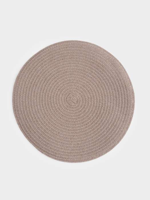 Салфетка под приборы, 38 см, полипропилен, круглая, песочно-коричневая, Matera ANNA LAFARG ANLAF-MAPP-24010-G