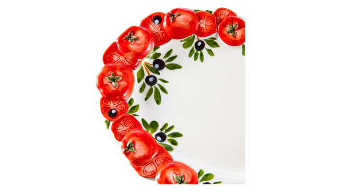 Блюдо овальное Томаты и оливки 22х14 см, керамика EDELWEISS EDW-633P