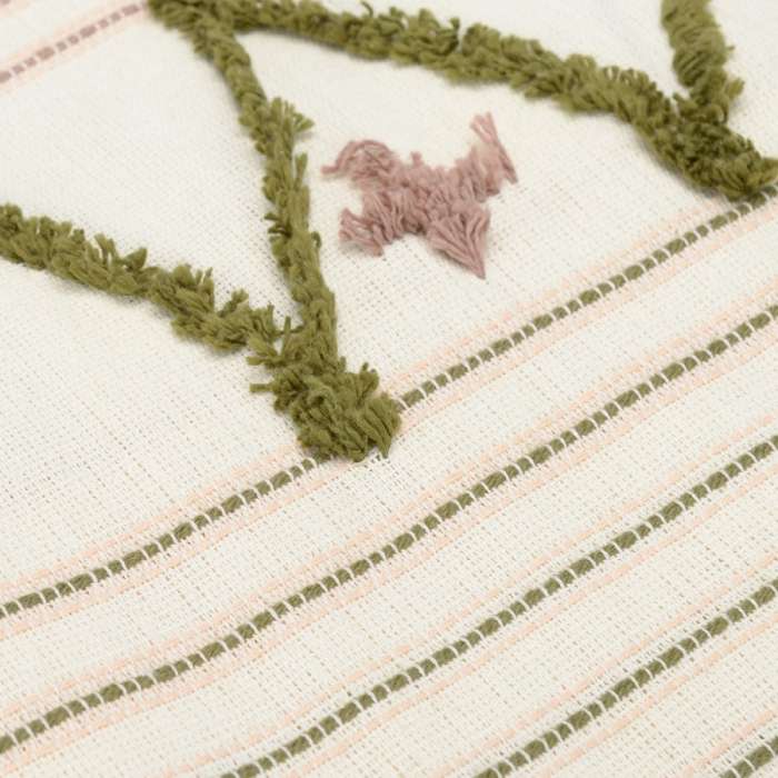 Покрывало из хлопка с бахромой оливкового цвета из коллекции ethnic, 180х250 см Tkano TK19-BS0009