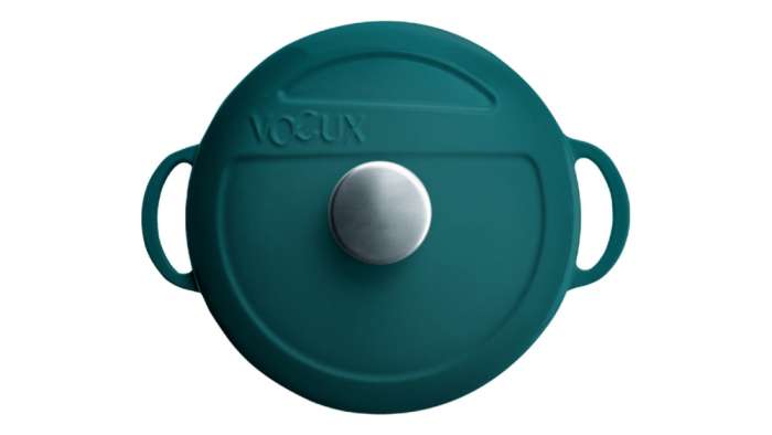 Кастрюля с крышкой Profond d28 см, 5,5 л, чугун, бирюзовая VOEUX VOX-8683642549957