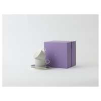 Набор чашек чайных с блюдцами Decor de table Вола 200 мл, 2 шт, фарфор, платиновый кант, п/к