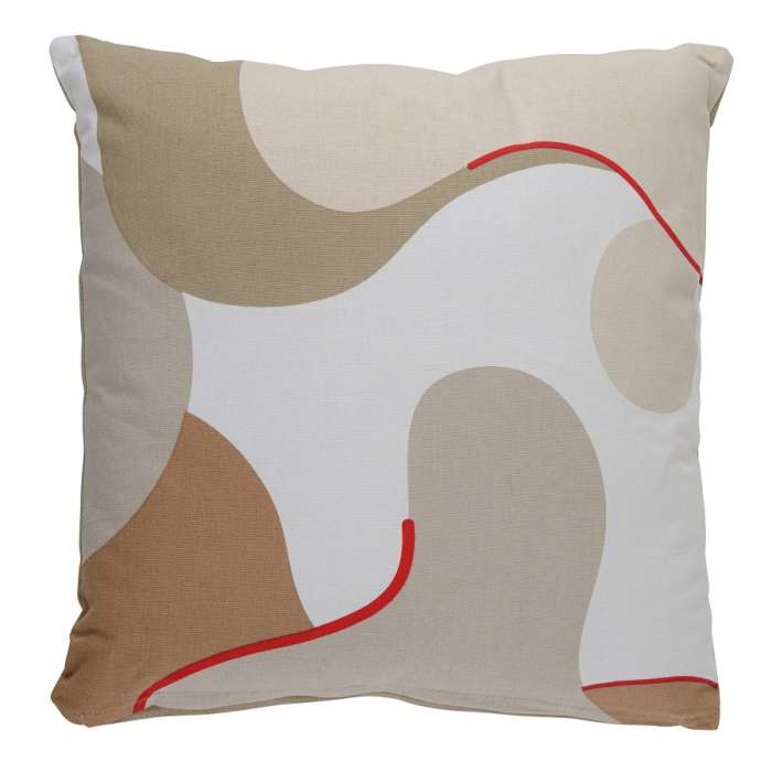 Подушка декоративная из хлопка бежевого цвета с авторским принтом из коллекции freak fruit, 45х45 см Tkano TK20-CU0001