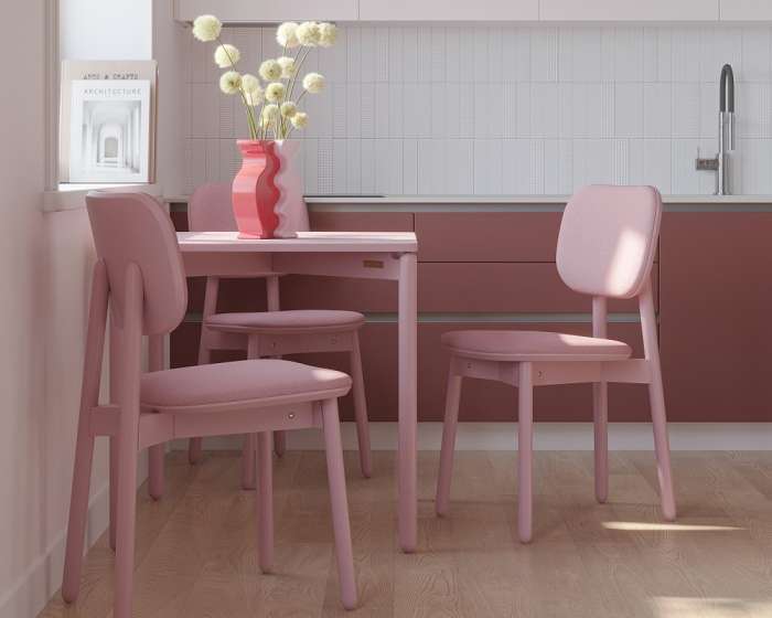 Стул saga, рогожка, розовый LATITUDE SGBRDCHBSKPK