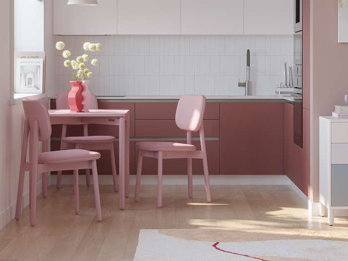 Стул saga, рогожка, розовый LATITUDE SGBRDCHBSKPK