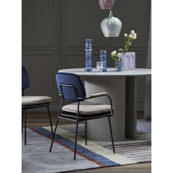 Стул с подлокотниками pea, велюр, темно-синий/бежевый Bergenson Bjorn BB0000621