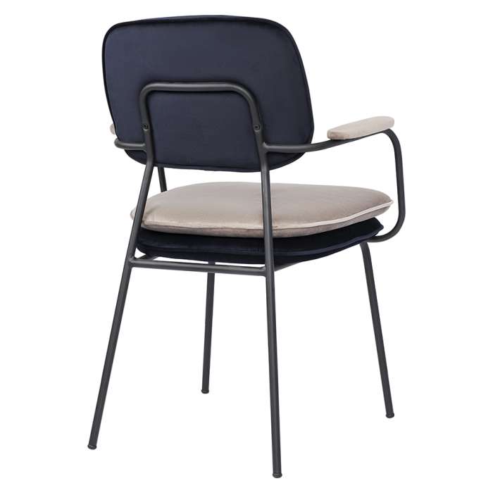 Стул с подлокотниками pea, велюр, темно-синий/бежевый Bergenson Bjorn BB0000621