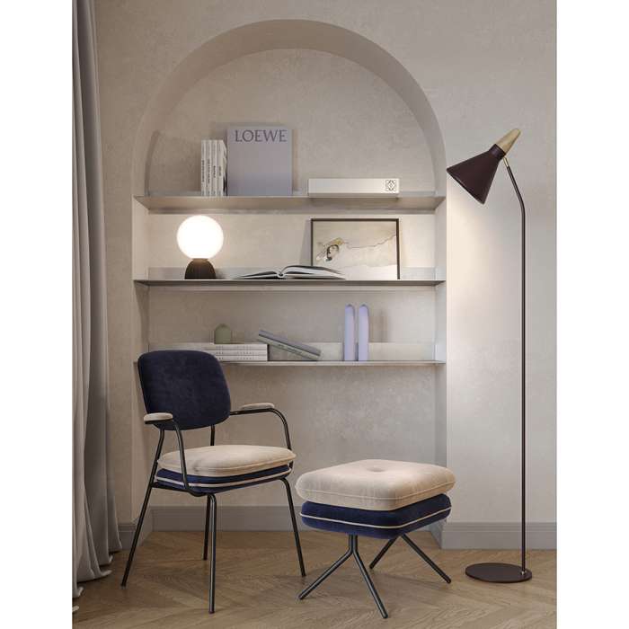 Стул с подлокотниками pea, велюр, темно-синий/бежевый Bergenson Bjorn BB0000621