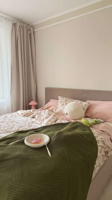 Плед из хлопка жемчужной вязки оливкового цвета из коллекции essential, 130х180 см Tkano TK22-TH0009