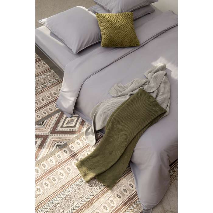 Плед из хлопка жемчужной вязки оливкового цвета из коллекции essential, 130х180 см Tkano TK22-TH0009