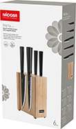 Набор из 5 кухонных ножей на магнитном блоке HORTA NADOBA 723616