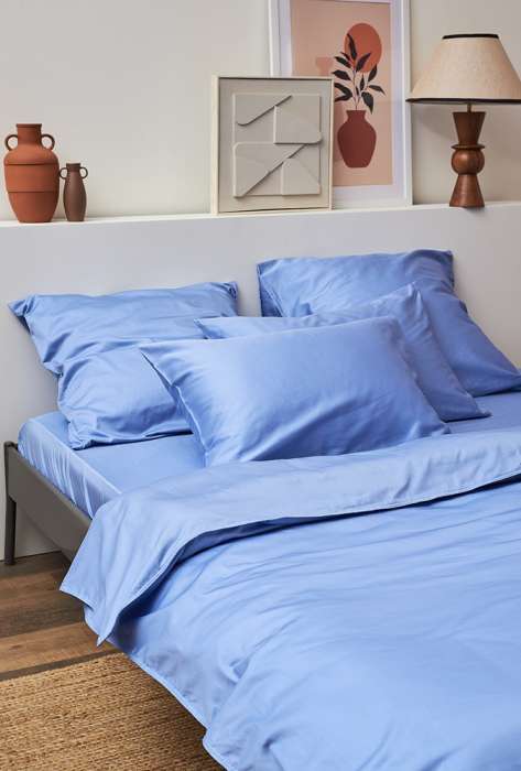 Комплект постельного белья из премиального сатина сиреневого цвета из коллекции essential, 150х200 см Tkano TK24-DC0033