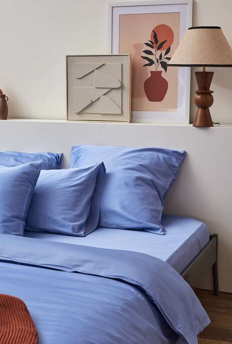 Комплект постельного белья из премиального сатина сиреневого цвета из коллекции essential, 150х200 см Tkano TK24-DC0033