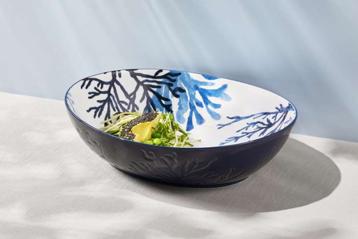 Салатник, 32х26 см, 3 л, керамика К, белый, овальный, Синие кораллы, Blue Coral, Maxwell & Williams, MW696-DR0581