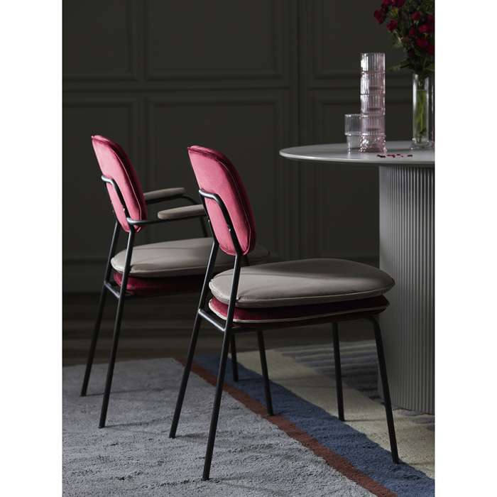 Стул с подлокотниками pea, велюр, бордовый/бежевый Bergenson Bjorn BB0000618