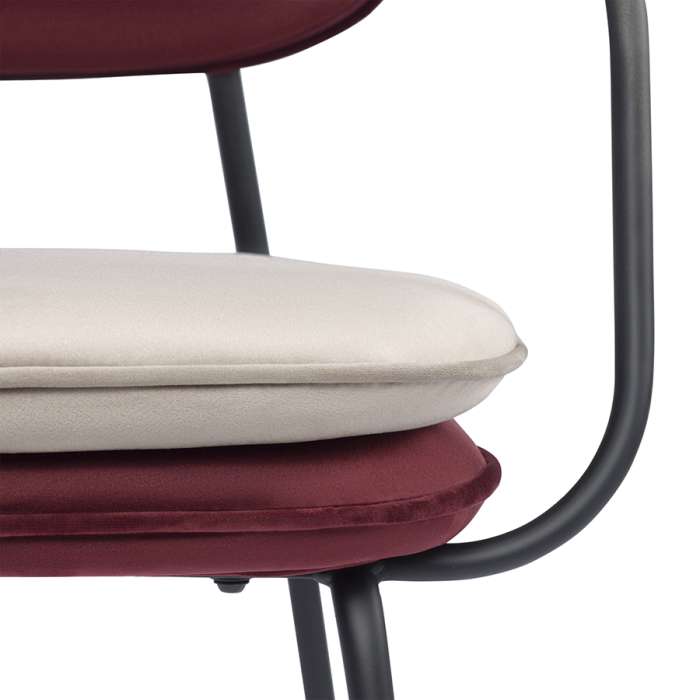 Стул с подлокотниками pea, велюр, бордовый/бежевый Bergenson Bjorn BB0000618