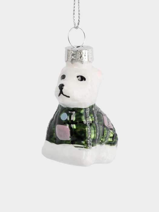 Игрушка елочная, 4 см, стекло, зеленая, Собака, New year ANNA LAFARG ANLAF-DGF1232
