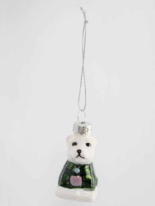 Игрушка елочная, 4 см, стекло, зеленая, Собака, New year ANNA LAFARG ANLAF-DGF1232