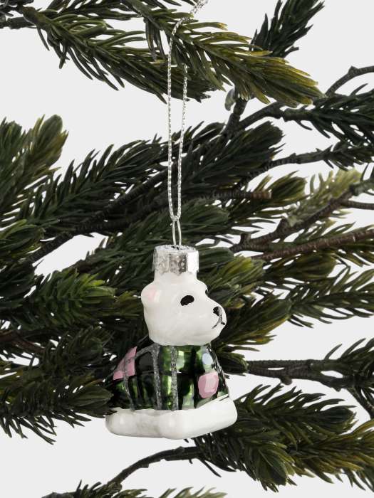 Игрушка елочная, 4 см, стекло, зеленая, Собака, New year ANNA LAFARG ANLAF-DGF1232