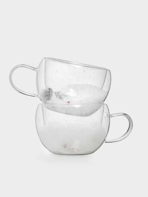 Кружка, 270 мл, 2 шт, стекло Б, с ягодами и еловыми ветками внутри, Wind-mystery ANNA LAFARG ANLAF-DW40512