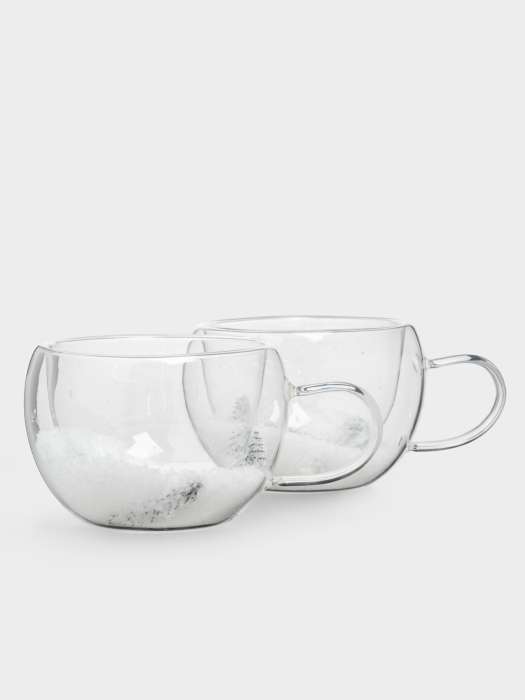 Кружка, 270 мл, 2 шт, стекло Б, с ягодами и еловыми ветками внутри, Wind-mystery ANNA LAFARG ANLAF-DW40512