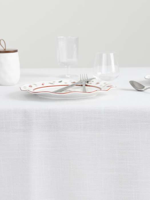 Скатерть, 170х250 см, полиэстер, бело-серебристая, Floe ANNA LAFARG ANLAF-YYW25-1TCm