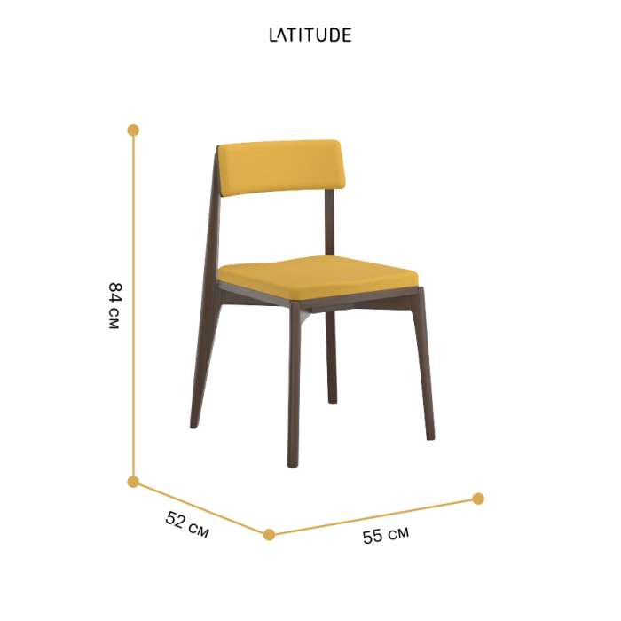 Стул aska, рогожка, орех/горчичный LATITUDE ASKCHVNGBSKMSTD