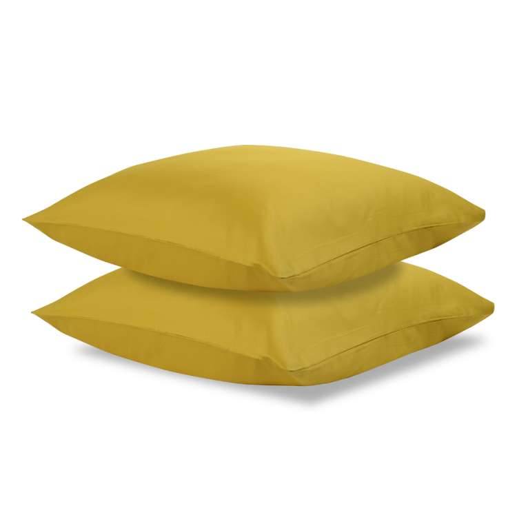 Набор из двух наволочек из сатина горчичного цвета из коллекции Essential, 70х70 см TKANO TK19-PC0011