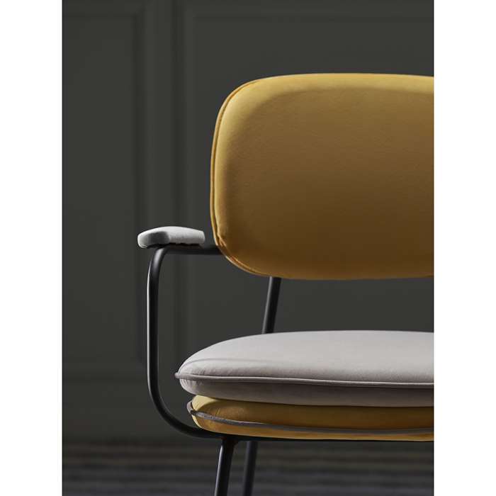 Стул с подлокотниками pea, велюр, желтый/бежевый Bergenson Bjorn BB0000622