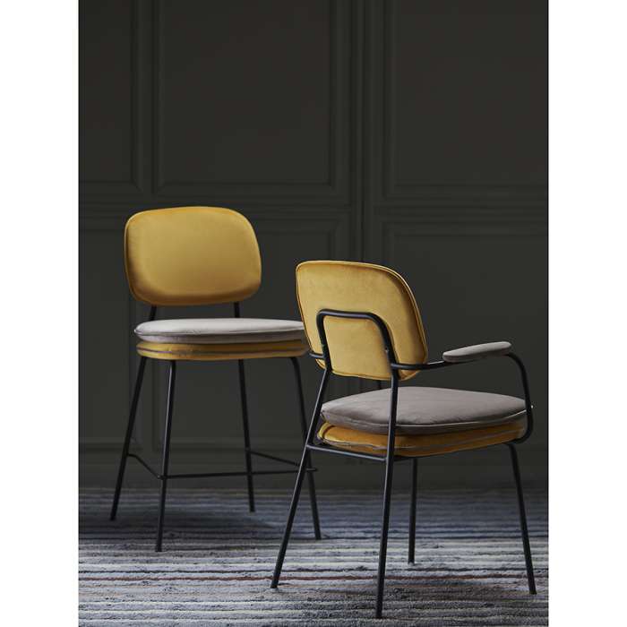 Стул с подлокотниками pea, велюр, желтый/бежевый Bergenson Bjorn BB0000622