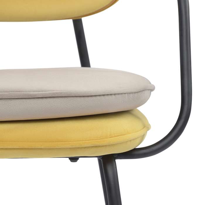 Стул с подлокотниками pea, велюр, желтый/бежевый Bergenson Bjorn BB0000622