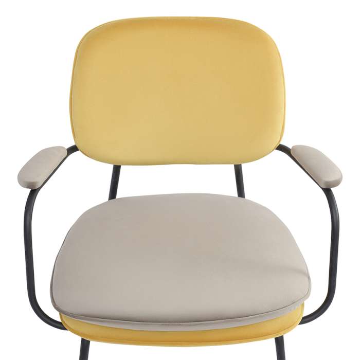 Стул с подлокотниками pea, велюр, желтый/бежевый Bergenson Bjorn BB0000622