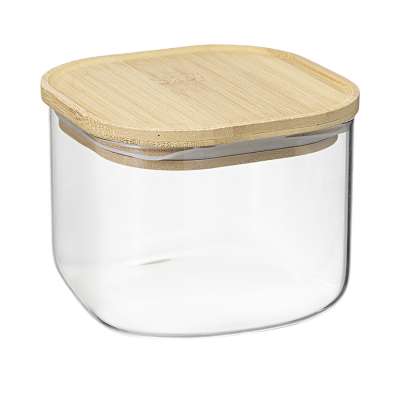 Банка для хранения квадратная glass bamboo,1 л Smart Solutions SS0000164