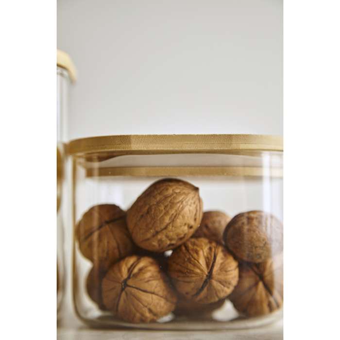 Банка для хранения квадратная glass bamboo,1 л Smart Solutions SS0000164