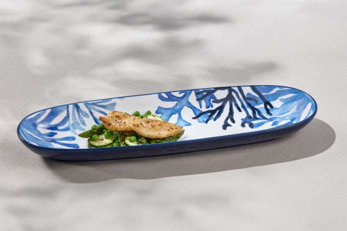 Блюдо, 40х12,5 см, керамика К, белое, овальное, Синие кораллы, Blue Coral, Maxwell & Williams, MW696-DR0580