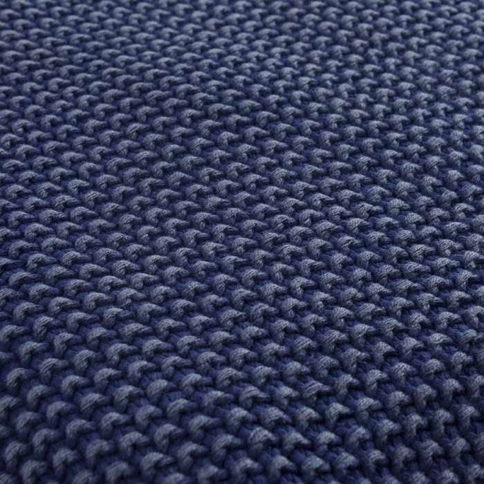 Плед из стираного хлопка темно-синего цвета из коллекции Essential, 130х180 см TKANO TK22-TH0007
